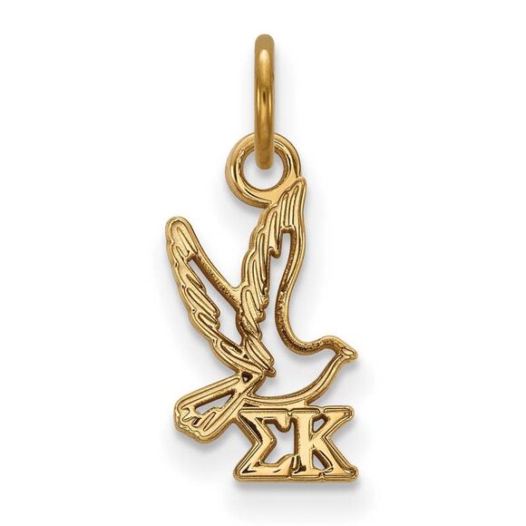 14K Gold Plated Silver Sigma Kappa XS (Tiny) Charm or Pendant - Picture 1 of 3